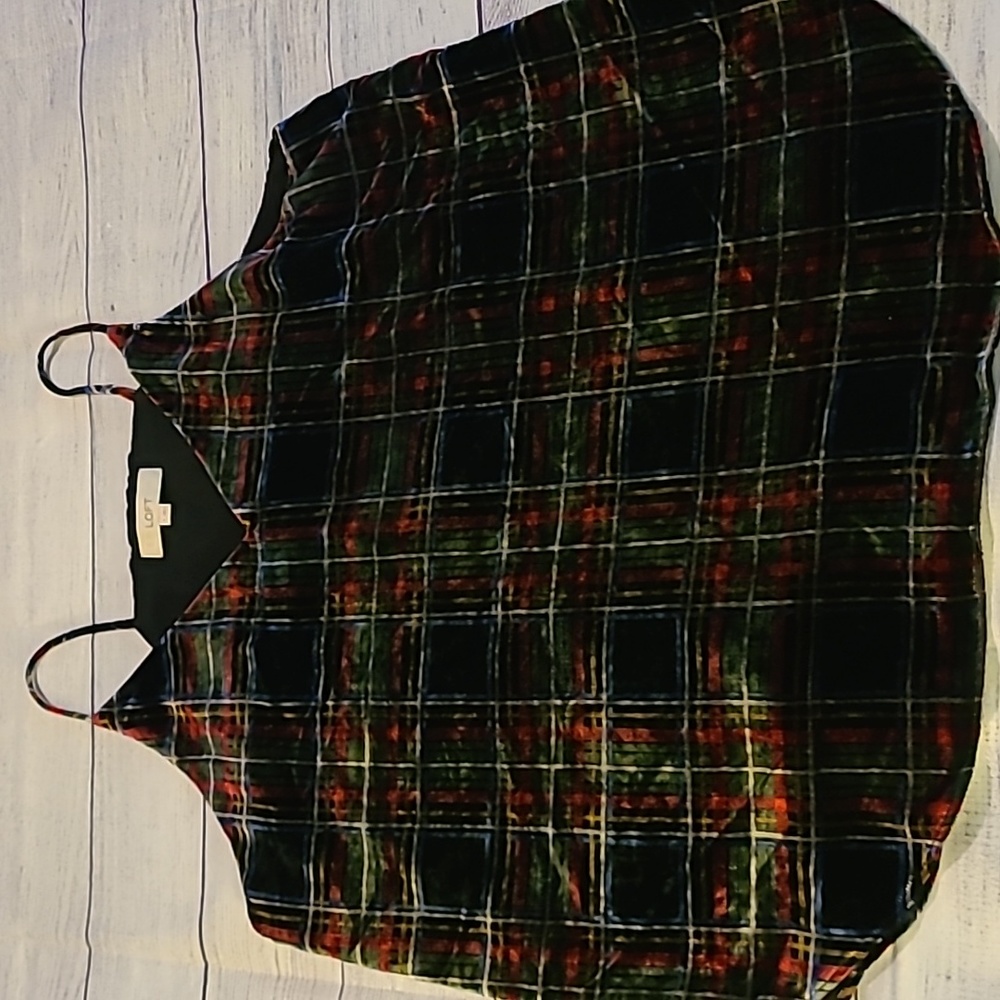 LIKE NEW Loft Plaid Velour Tank